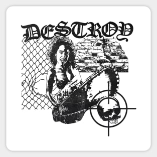 Destroy - Hardcore Punk Design - White Sticker